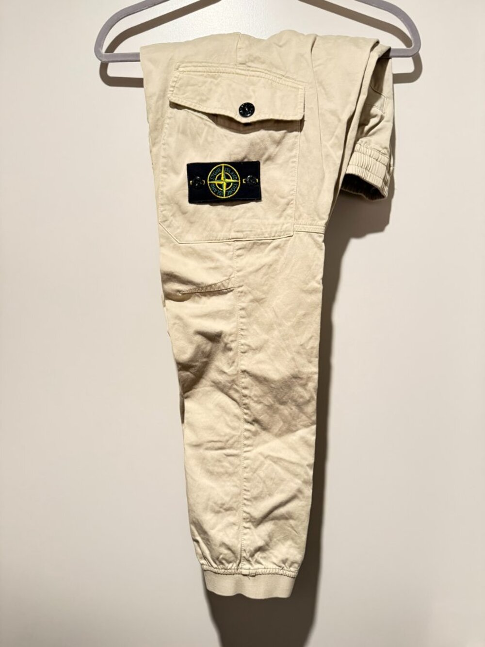 Stone Island Beige Drawstring Cargo Pants